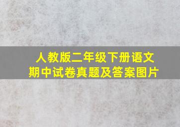 人教版二年级下册语文期中试卷真题及答案图片