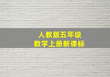 人教版五年级数学上册新课标