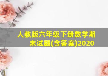 人教版六年级下册数学期末试题(含答案)2020