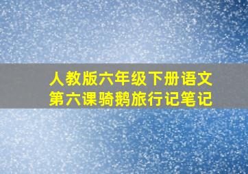 人教版六年级下册语文第六课骑鹅旅行记笔记