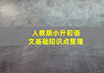 人教版小升初语文基础知识点整理