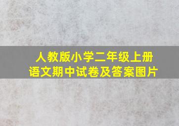 人教版小学二年级上册语文期中试卷及答案图片