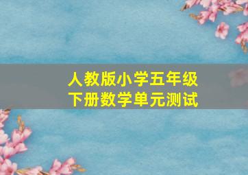 人教版小学五年级下册数学单元测试