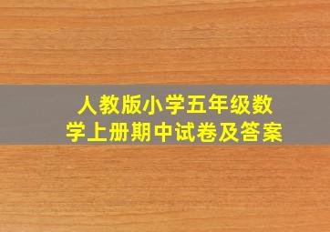 人教版小学五年级数学上册期中试卷及答案