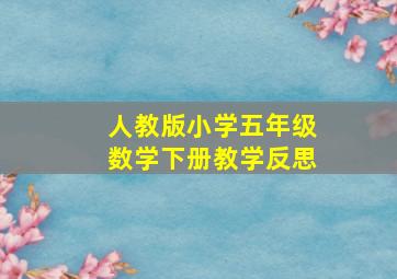 人教版小学五年级数学下册教学反思