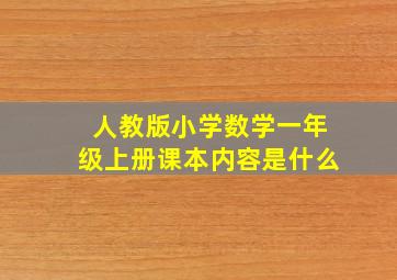 人教版小学数学一年级上册课本内容是什么