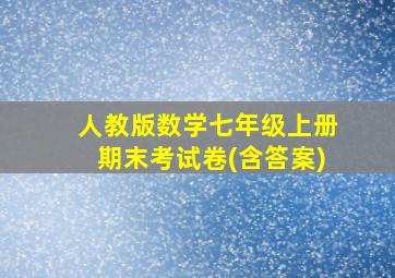 人教版数学七年级上册期末考试卷(含答案)