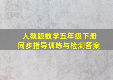 人教版数学五年级下册同步指导训练与检测答案