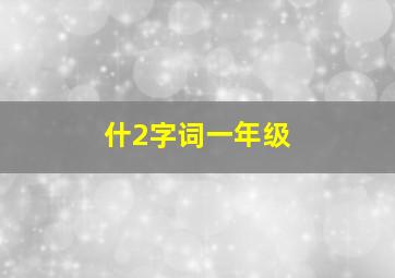 什2字词一年级