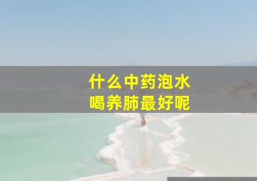 什么中药泡水喝养肺最好呢