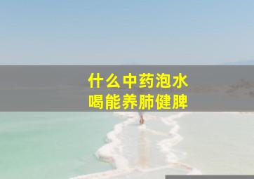 什么中药泡水喝能养肺健脾