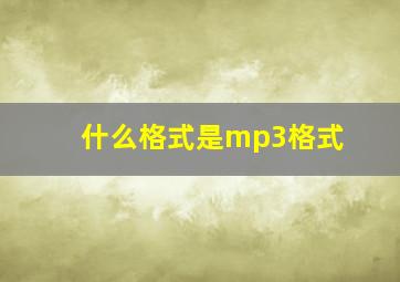 什么格式是mp3格式