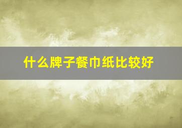 什么牌子餐巾纸比较好