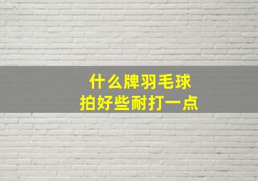 什么牌羽毛球拍好些耐打一点