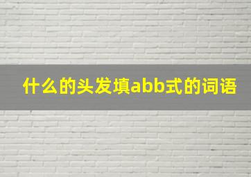 什么的头发填abb式的词语