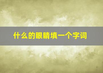 什么的眼睛填一个字词