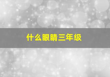 什么眼睛三年级