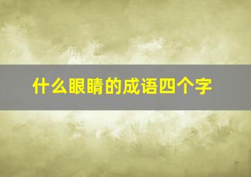 什么眼睛的成语四个字