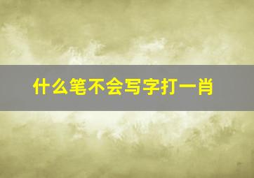 什么笔不会写字打一肖