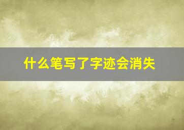 什么笔写了字迹会消失