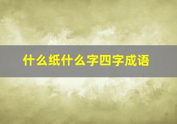 什么纸什么字四字成语