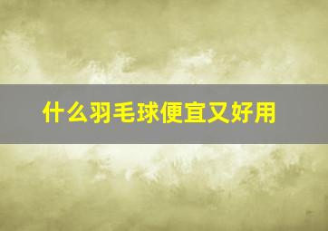 什么羽毛球便宜又好用