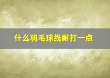 什么羽毛球线耐打一点