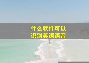 什么软件可以识别英语语音