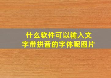 什么软件可以输入文字带拼音的字体呢图片