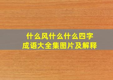 什么风什么什么四字成语大全集图片及解释