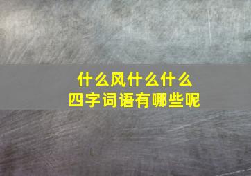 什么风什么什么四字词语有哪些呢