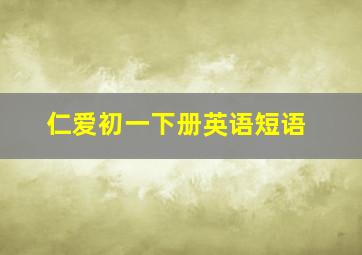 仁爱初一下册英语短语