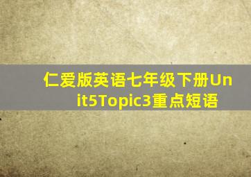 仁爱版英语七年级下册Unit5Topic3重点短语