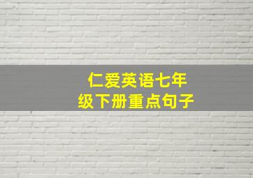 仁爱英语七年级下册重点句子