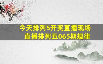 今天排列5开奖直播现场直播排列五065期规律