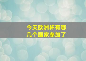 今天欧洲杯有哪几个国家参加了