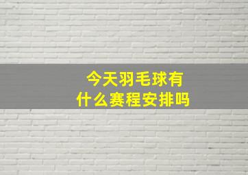 今天羽毛球有什么赛程安排吗