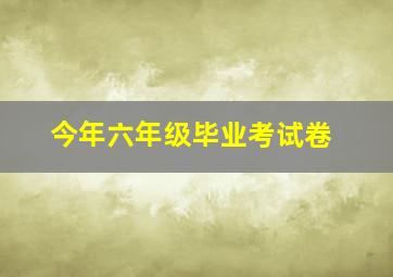 今年六年级毕业考试卷