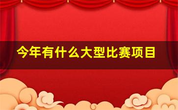 今年有什么大型比赛项目