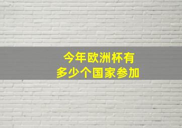 今年欧洲杯有多少个国家参加