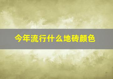 今年流行什么地砖颜色