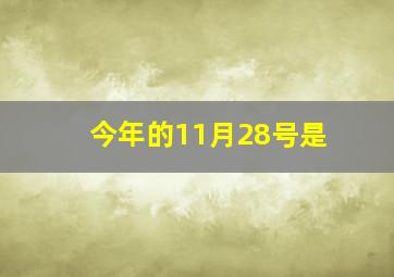 今年的11月28号是