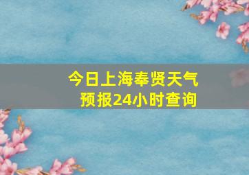 今日上海奉贤天气预报24小时查询