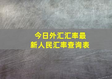 今日外汇汇率最新人民汇率查询表