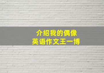 介绍我的偶像英语作文王一博