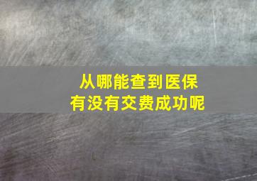 从哪能查到医保有没有交费成功呢