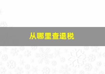 从哪里查退税