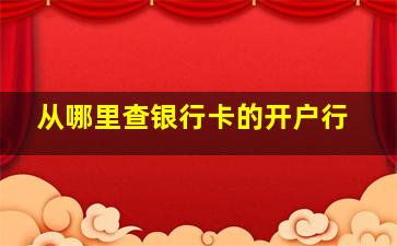 从哪里查银行卡的开户行