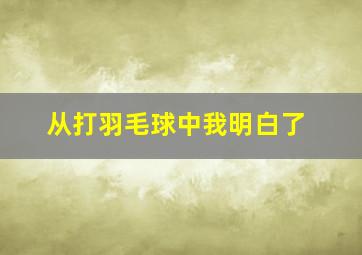 从打羽毛球中我明白了