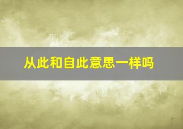 从此和自此意思一样吗